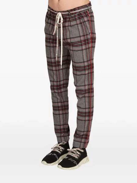 Pruhované boční pruh kalhoty s lampasy Represent šedé