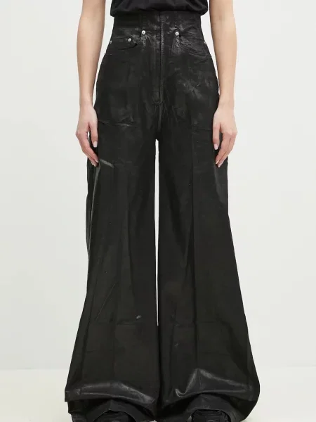 Rick Owens pantaloni Dirt Cooper femei lat high waist negru