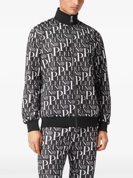 Raštuotas bėgimas striukė Philipp Plein juoda