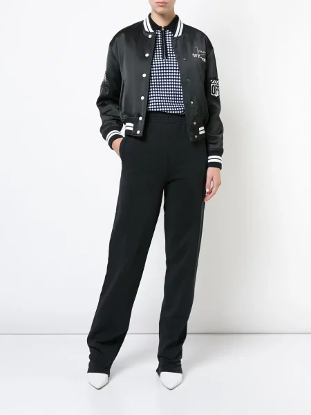 Pantaloni Off-white cu imagine alb