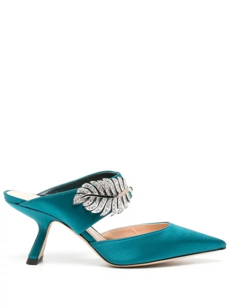 Papuci tip mules Nicholas Kirkwood din piele albastru