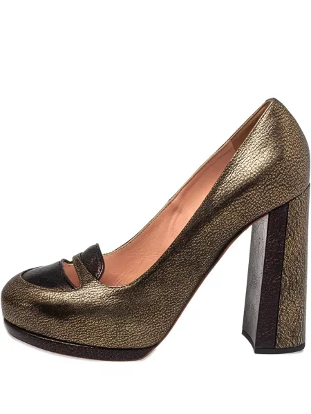 Pantofi cu toc Rochas din piele maro