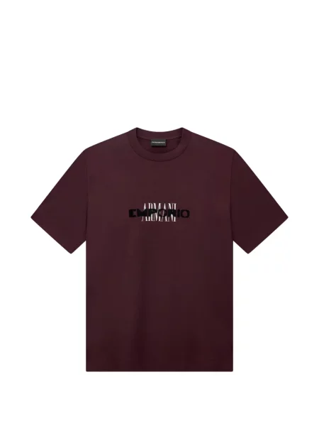 Tricou Emporio Armani cu imagine cu decolteu rotund roșu
