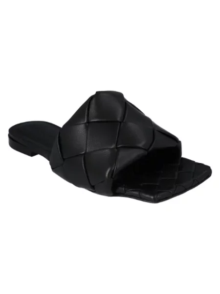 Klapki Bottega Veneta skórzane czarne