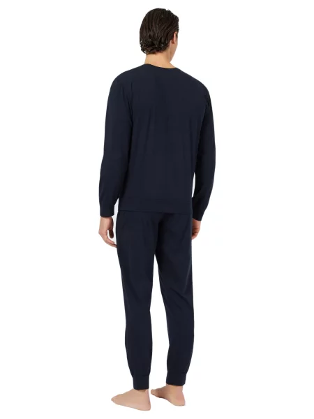 Emporio Armani Dlhé pyžamo námornícka modrá biela