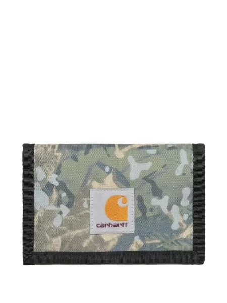 Portofel Carhartt Wip cu model camuflaj cu autograf verde