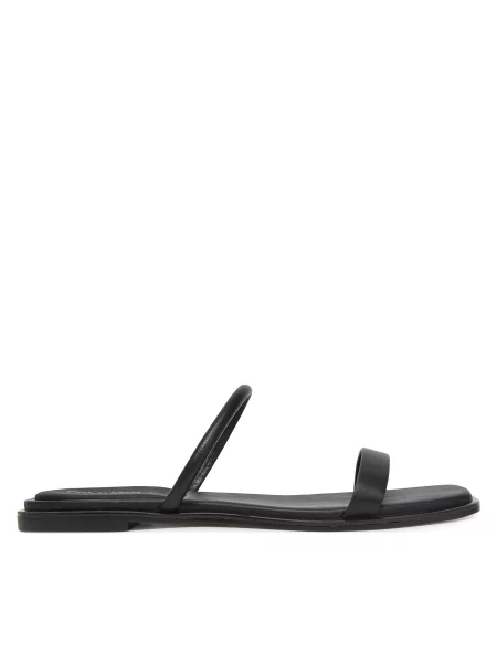 Natikači Calvin Klein Flat Sandal Squared Lth črna