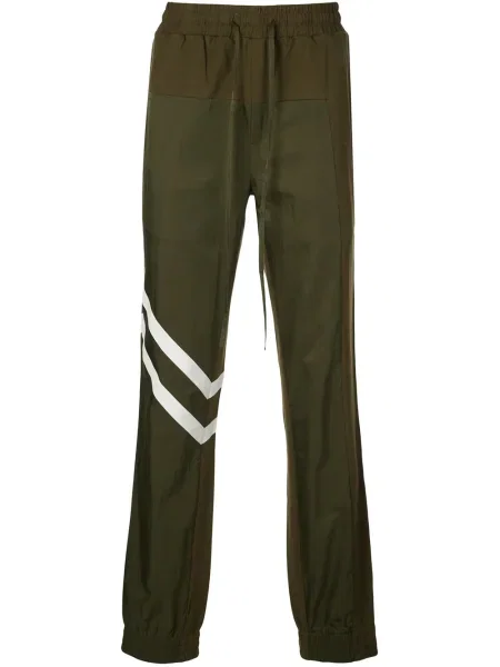 Pantaloni God's Masterful Children cu imprimeu geometric verde