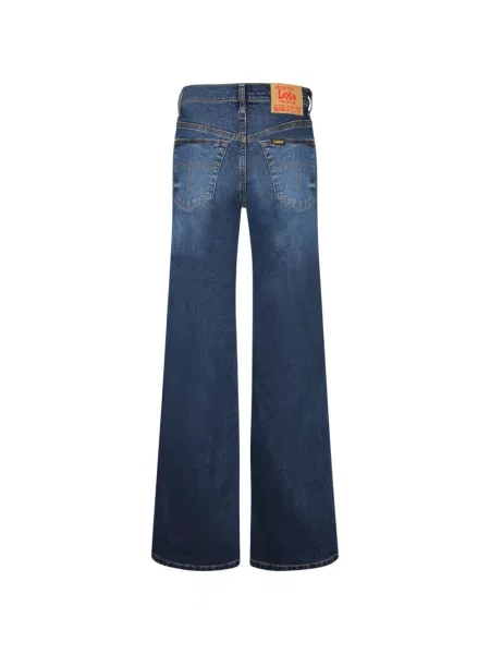 Široke traperice Lois Jeans s autogramom plava