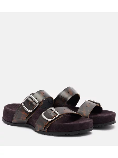 Sandale Dries Van Noten din piele de căprioară maro