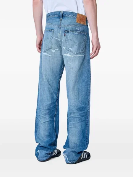 Τζιν με ίσιο πόδι Levi's 501 με φθαρμένο εφέ μπλε
