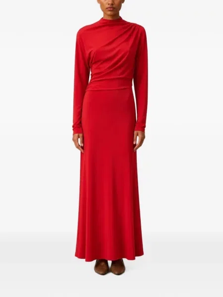 Rochie maxi Retori drapată roșu