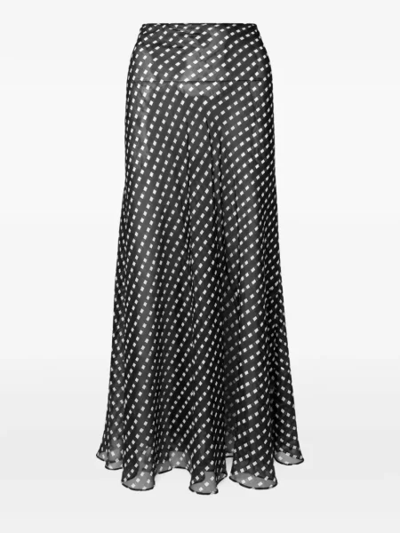 Fusta maxi Staud de mătase cu imagine cu imprimeu geometric negru