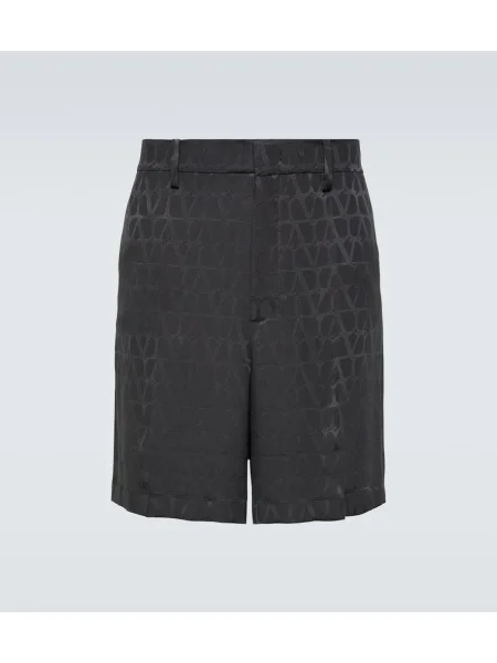 Копринени шорти Valentino черно