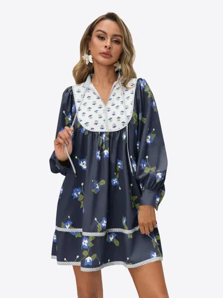 Imily Bela Rochie albastru / bleumarin / verde închis alb
