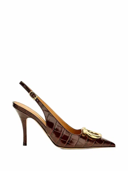 Pantofi cu toc Ferragamo slingback maro