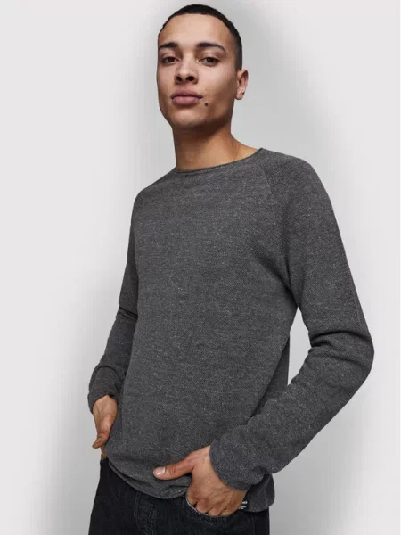 JACK & JONES Pulover JJEHill temno siva
