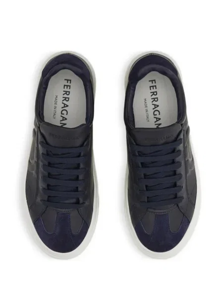 Маратонки Ferragamo с връзки с дантела синьо