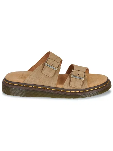 Semišové šľapky Dr. Martens béžová