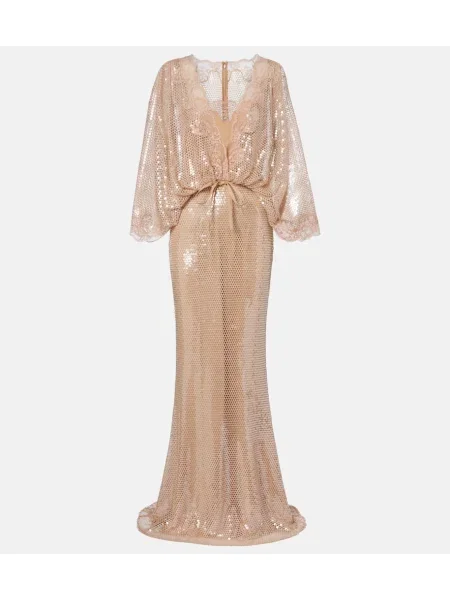 Мрежеста рокля Elie Saab бежово