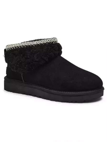 UGG De piele bocanci MAXI CURLY negru