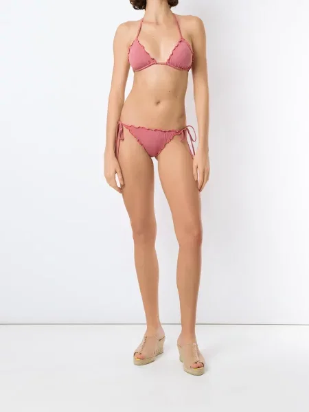 Bikinis Amir Slama su raukiniais rožinė