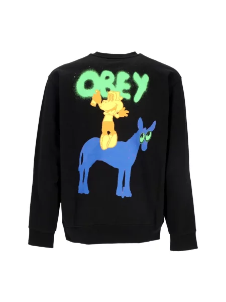 Lekka bluza Obey z kołnierzem czarna