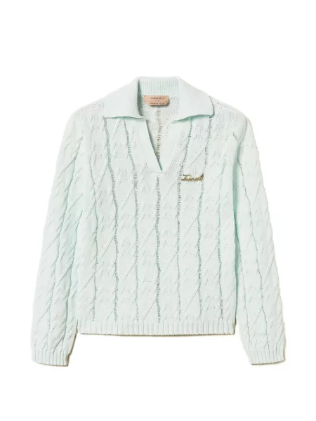 Gulerat pulover Twinset verde