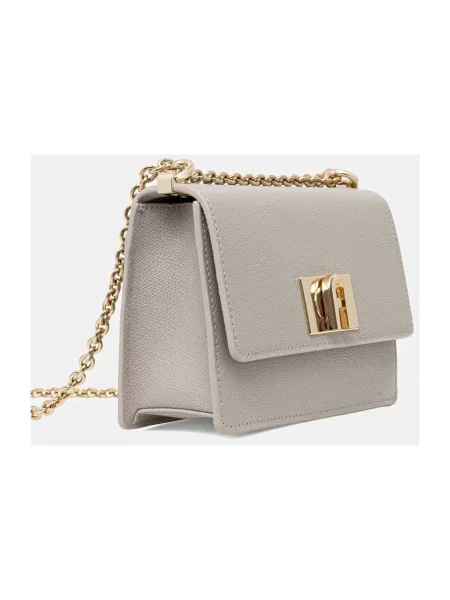 Furla torebka crossbody skórzana szara