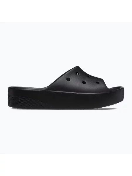 Klasické pantofle Crocs na platformě černé