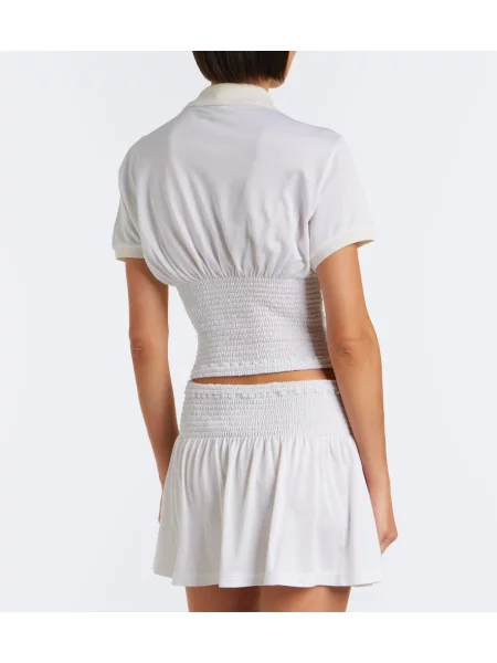 Top Gucci de mătase alb