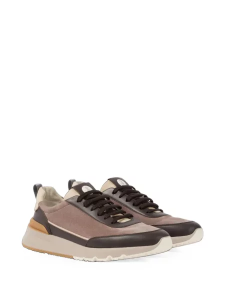 Sneakerși Brunello Cucinelli din piele de căprioară maro