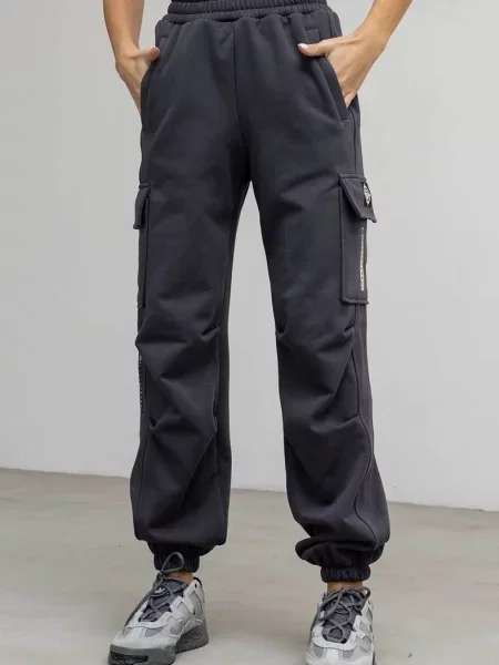 Теплые брюки с начесом сірі