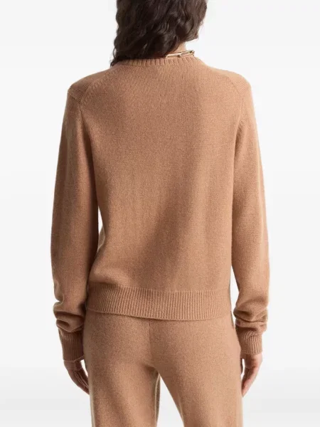 Cardigan Sporty & Rich cu broderie maro