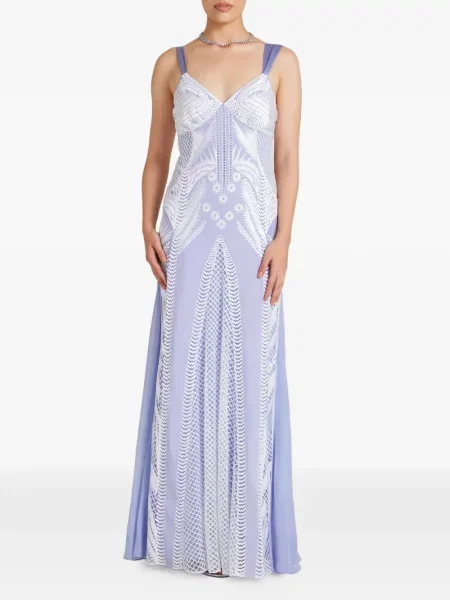 Maxi rochie maxi Temperley London cu broderie de costum violet