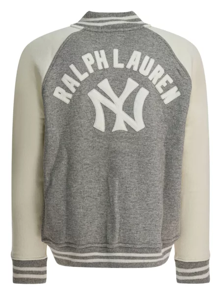 Manšestrová bomber bunda Polo Ralph Lauren s potiskem hnědá
