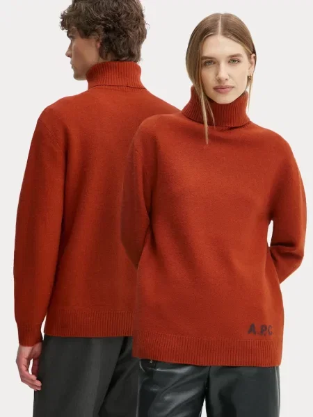 A.P.C. pulover de lana pull walter portocaliu