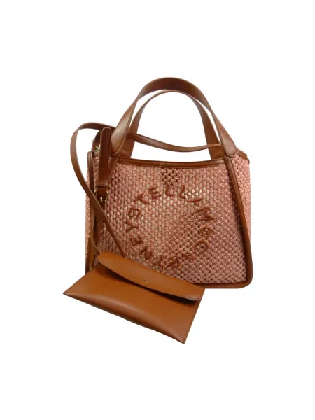 Shopperka Stella Mccartney z logo brązowa
