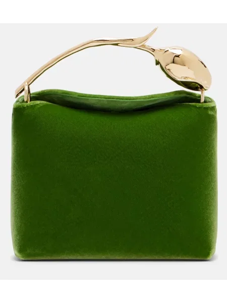 Geantă Erdem de catifea verde