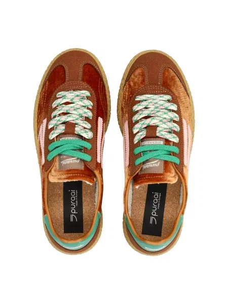 Sneakersy Puraai zamszowe brązowe