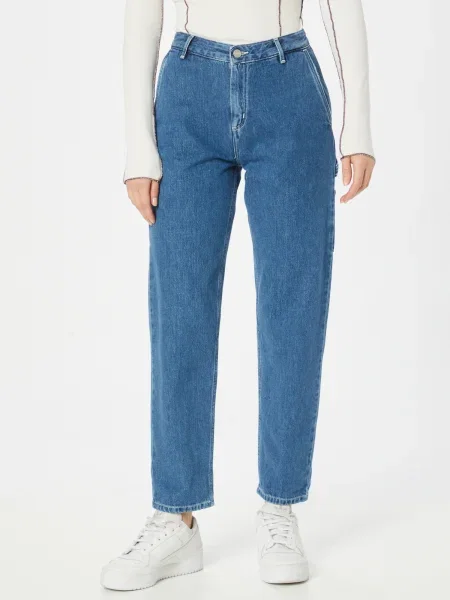Carhartt WIP jeans W Pierce Pant femei high waist albastru