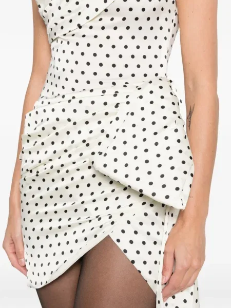 Rochie mini Self-portrait cu buline drapată de costum