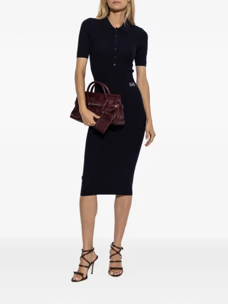 Gulerat rochie midi Dsquared2 tricotate albastru