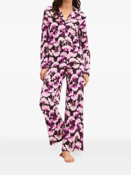 Pijamale Calida cu model floral cu imagine roz
