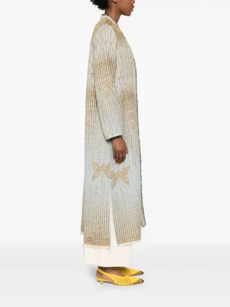 Płaszcz Forte Forte z dekoltem w serek niebieski