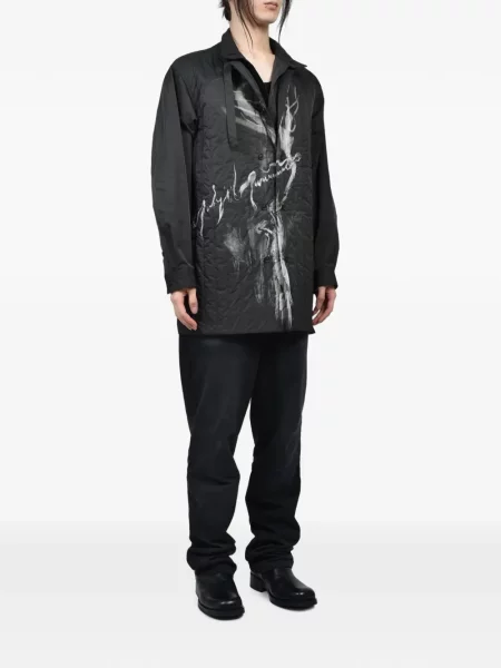 Palton Yohji Yamamoto cu imagine negru