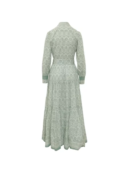 Rochie tip cămașă Mc2 Saint Barth cu imagine cu imprimeu geometric verde