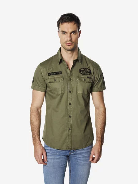 KOROSHI Cămașă oliv negru