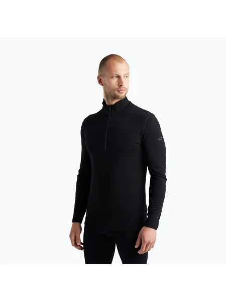 Мъжки термоактивен суитшърт Icebreaker Tech LS Half Zip black черно