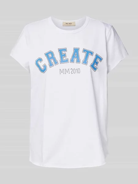 T-shirt z nadrukiem z logo model ‘Celli’ Mos Mosh biała